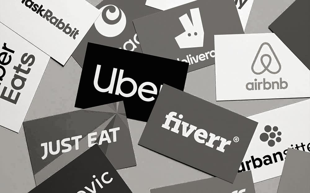 Brand logos for gig-economy platforms