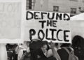 Defund the police protester