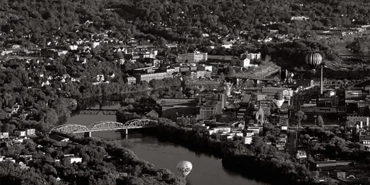 Auburn, Maine, aerial shot